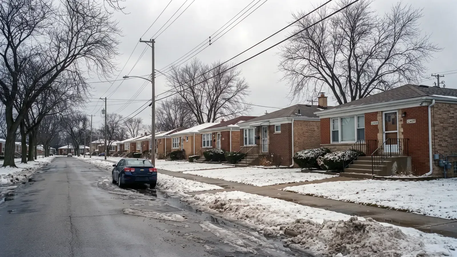 A residential street in the Calumet area